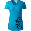 Bicykel na výšku - Dámske tričko z organickej bavlny Origin (GOTS) - 2XL ( Svetlý tyrkys )