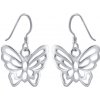 Stříbrné náušnice motýlci na háček PRM10586