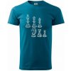 Šachové figúrky kreslené - Klasické pánske tričko - XL ( Petrolejová )
