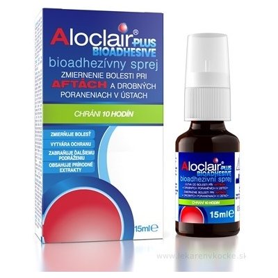 Aloclair PLUS BIOADHESIVE sprej pri aftách a drobných poraneniach úst 1x15 ml