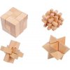 Dřevěné hry - Dřevěné hlavolamy set 4ks