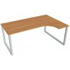 Hobis Pracovný stôl UNI O, ergo, ľavý, 180x75,5x120 cm, jelša/sivá