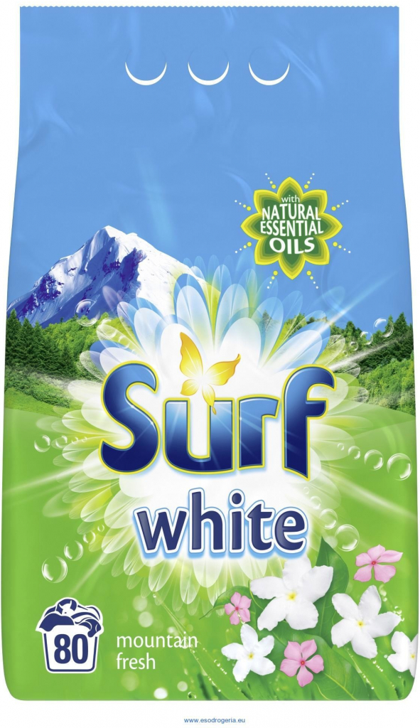 Surf Prášok prác na biele prádlo White Mountain Fresh 80 PD