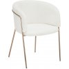 Kondela Dizajnové jedálenské kreslo, biela Ivory/rose gold chróm ružová, ADIMAR