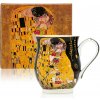 HOME ELEMENTS Porcelánový hrnček 350 ml, Klimt, Bozk čierny