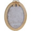 Clayre & Eef Zlatý oválný antik fotorámik s mašlou - 16*2*22 cm/ 13*18 cm - Clayre & Eef