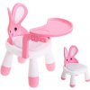 Detská stolička na kŕmenie a hranie Bunny 31x31x45cm ružová