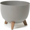 Kvetináč LAMELA ROMA ECO O 29 cm, sivá, misa na nôžkach (MAT33533)