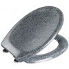 Wenko | WENKO 18902100-WC toaletné sedadlo OTTANA 44,5x37,5 cm granit/šedá/strieborná | WE0611