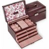 Šperkovnica Sacher Jasmin Leather Florage vínová