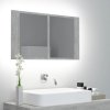 LED kúpeľňová zrkadlová skrinka betónová sivá 80x12x45 cm akryl-ForU-804968