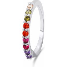 Brilio Silver strieborný prsteň s farebnými zirkónmi RI063W