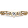 Florence Side Stones | Zásnubný prsteň so stredovým kameňom 0.085ct, žlté zlato, s diamantmi 58