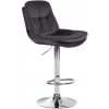 Barová stolička Laurel Velvet Chrome, čierna