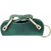 Kožená obojstranná inteligentná kľúčenka zelená, luxusná pravá koža, 10x4cm