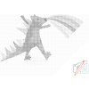 Vymalujsisam.sk Bodkovanie - Ružový dinosaurus Farba: Zelená, Veľkosť: 30x40cm, Rám: Na kartónovej doske
