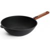 Woll Nepřilnavá wok pánev Eco Logic QXR s dřevěnou odnímatelnou rukojetí, 30 cm 11030WLCI-Q