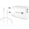 CONNECT IT USB nabíjačka s káblom, 1× USB-C, 1× Lightning, biela, CWC-2090-WH