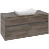 VILLEROY & BOCH Collaro závesná skrinka pod umývadlo na dosku (umývadlo v strede), 4 zásuvky, 1200 x 500 x 548 mm, Stone Oak, C11200RK