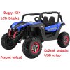 JOKO Elektrické autíčko Buggy 4x4 SuperStar, MP4 LCD displej, Penové kolesá, Dvojmiestne kožené sedadlo, USB, modré