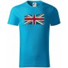 Britská vlajka stará - Tričko z organickej bavlny - 3XL ( Svetlý tyrkys )