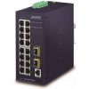 Planet IGS-4215-16T2S priemyselný L2 switch, 16x1Gb, 2x1Gb SFP, dual 12-48VDC, -40 ~ 75 ° C, 1x RJ45 serial port, IP30