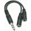 PREMIUMCORD Rozbočovač káblov 3,5 Jack M - 2xF 10cm kjr-02a PremiumCord