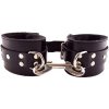 ROUGE Leather Ankle Cuffs With Faux Fur Lining Black on Black