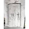 RADAWAY IDEA BLACK PDD 80L x 90P pravý sprchový kút štvrťkruhový asymetrický, profil čierny, sklo číre, 387139-01-01387150-54-01