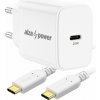 AlzaPower A110C Fast Charge 20W bílá + Core USB-C 2.0 60W 1m bílý APW-CCA110-CBTC1010W (APW-CCA110-CBTC1010W)