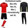 Givova 17 ks Futbalová sada Revolution, červená / čierna, 9xL, 5xXL, 3x2XL + brankársky set XL