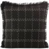 Takoy Žinylková dekoračná obliečka na vankúš DARA so vzorom jemnej mriežky a strapcami na okrajoch-HF-439757 | 45 x 45 cm