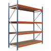 Majster Regál Kovový regál LONGSPAN 200x240x60-4-DTD, Modrá/Oranžová