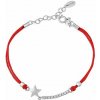Silvego Textilný náramok červený Proxima s Brilliance Zirconia a striebornou hviezdou PRZ0256BST
