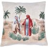 EVENIT Gobelínová vianočná obliečka 446V Mária, Jozef a Ježiško so zlatým leskom natura Bavlna/PES 45x45 cm