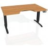 Hobis Pracovný stôl Motion Ergo, PO, 3S, 160x61-128x90 cm, jelša/čierna