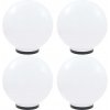 LED záhradné lampy, 4 ks, guľovité, 40 cm, PMMA