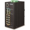 Planet IGS-5225-8P2S2X priemyselný L3 switch, 8x1Gb, 2x2.5Gb SFP, 2x10Gb SFP+, 8x PoE 802.3at 240W, dual 48-56VDC, -40~75°C