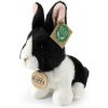 Rappa Plyšový králík bílo-černý sedící 16 cm ECO-FRIENDLY