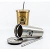 Kovový Tumbler 473ml – veľký termopohár so slamkou na teplé a studené nápoje - Zlatá, Lily & Glory