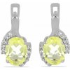 Nefertitis Náušnice strieborné s brúsenými Lemon topazmi a zirkónmi Ag 925 010645 ROKOV NF14445 - 1,5 cm, 3,5 g