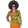 Pánska hippie košeľa žlté kruhy 70 rokov S/M