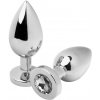 Metalhard Anal Plug Diamond Clear Small 5.71cm