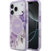 Guess - IML Flower & Tonal Circle MagSafe puzdro pre iPhone 17 Pro Max - fialové