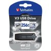 Verbatim USB flash disk, USB 3.0 (3.2 Gen 1), 256GB, V3, Store N Go, čierny, 49168, USB A, s výsuvným konektorom