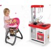 Smoby set detská kuchynka Bon Appétit so zvukmi, jedálenská stolička a bábika Baby Nurse 310800-4