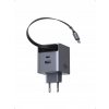 Ugreen rýchla sieťová nabíjačka GaN 65W so zaťahovacím USB-C káblom pre telefón