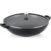 KELA Wok litinový s poklicí CALIDO 36 cm černá KL-12475