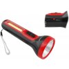LED ručná baterka 3W + COB 3W, TS-1855 s 1200mAh batériou, microUSB kábel, čierna.