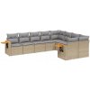 Súprava záhradného nábytku z dreva VidaXL, béžová, 9-dielna
